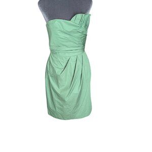 J. Crew Green Strapless Pleated Mini Dress Size 4 Womens Cocktail Party Attire